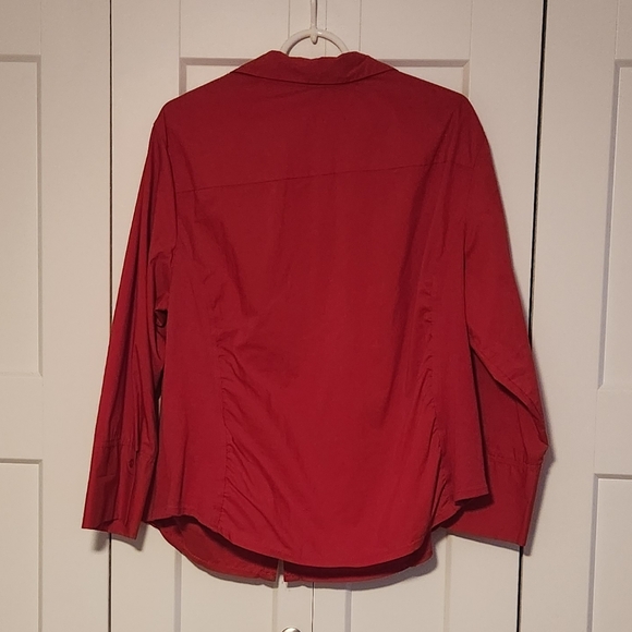 Zac & Rachel Vibrant Red Button Up Blouse - Picture 6 of 6